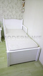 Ліжко Вікторія з ящиками. Колір білий. Матеріал вільха