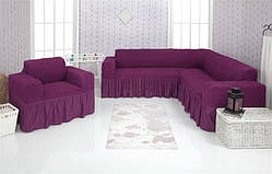 Чохол на диван кутовий та крісло Venera 03-225 Фіолетовий