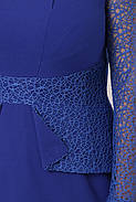 / Розмір 52,54,56,58 / Жіноче ошатне плаття полуприталенного силуету / колір електрик, фото 5