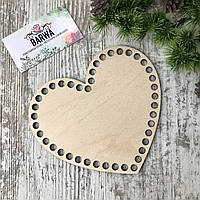 Дерев'яне дно для кошика СЕРДЦЕ, 17 см