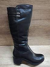 Зимові чоботи з натуральної шкіри на невеликому каблуці Romax 5345