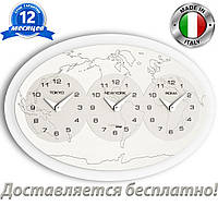 Большие настенные часы с тремя циферблатами Incantesimo Design Tre Ore Big 72 х 44,7 см (208 M)