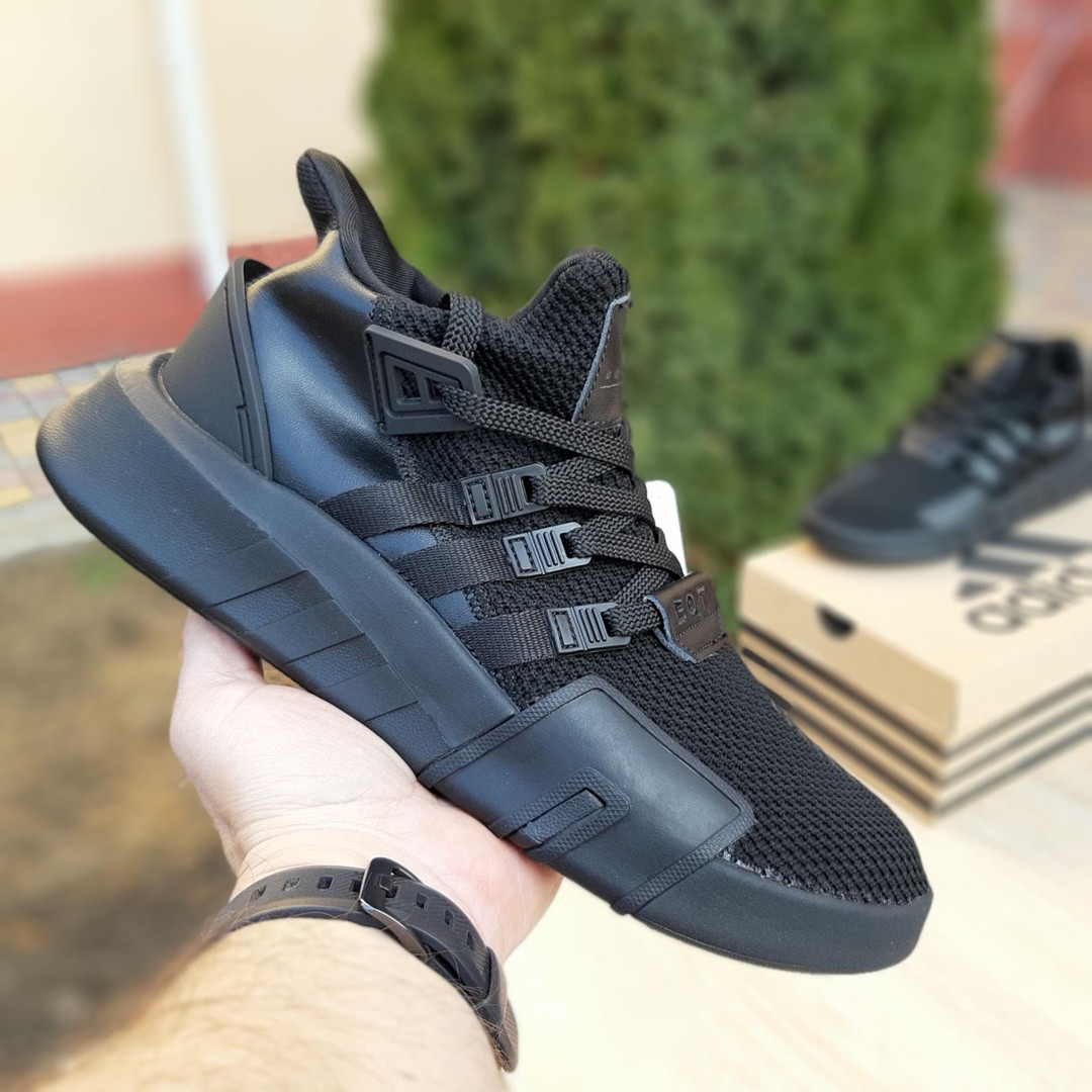 Чоловічі кросівки Adidas Originals EQT Bask ADV чорні на чорній 41-45р. Живе фото. топ, фото 1