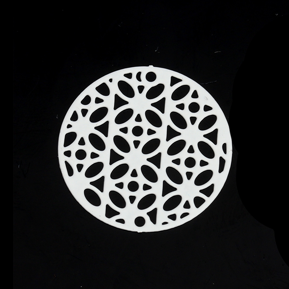 Кабошон, Коннектор, Підвіска, Буддійська мандала, Мідь, Кругла, Колір: Білий, 20 мм, фото 1