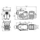 Насос Emaux EPV150 (220 В, 25м3/год, 1.5HP) з пер. швидше. Для басейну об'ємом до 100 000 літрів, фото 5
