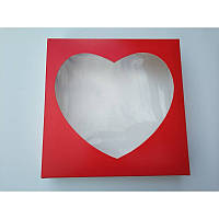 Коробка 20×20×3,5 красное сердце