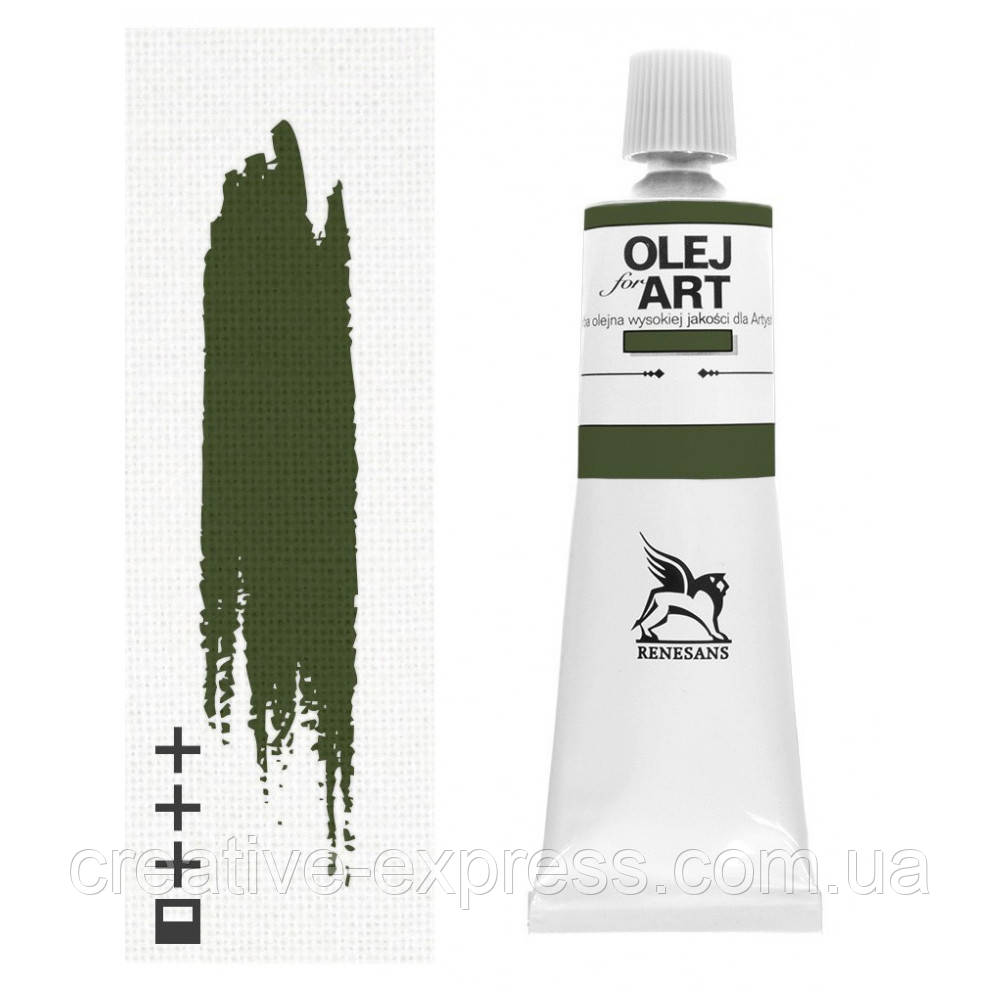 Фарба олійна, Зелений золотистий, 140мл, Renesans
