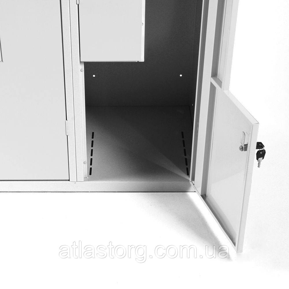 Одежный металлический шкаф (локер) с Г-образными дверями SUL42 Н1800х800х500 мм, 4 отделения - фото 3 - id-p1114425676