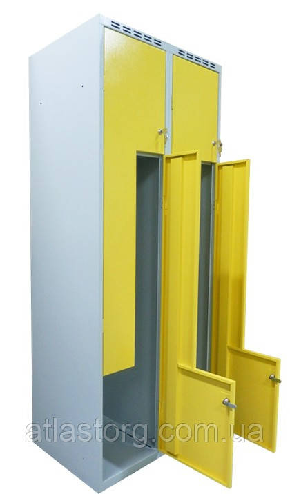 Металева шафа одежна (локер) з Г-подібними дверима SUL42 Н1800х800х500 мм, 4 відділення - фото 6 - id-p1114425676