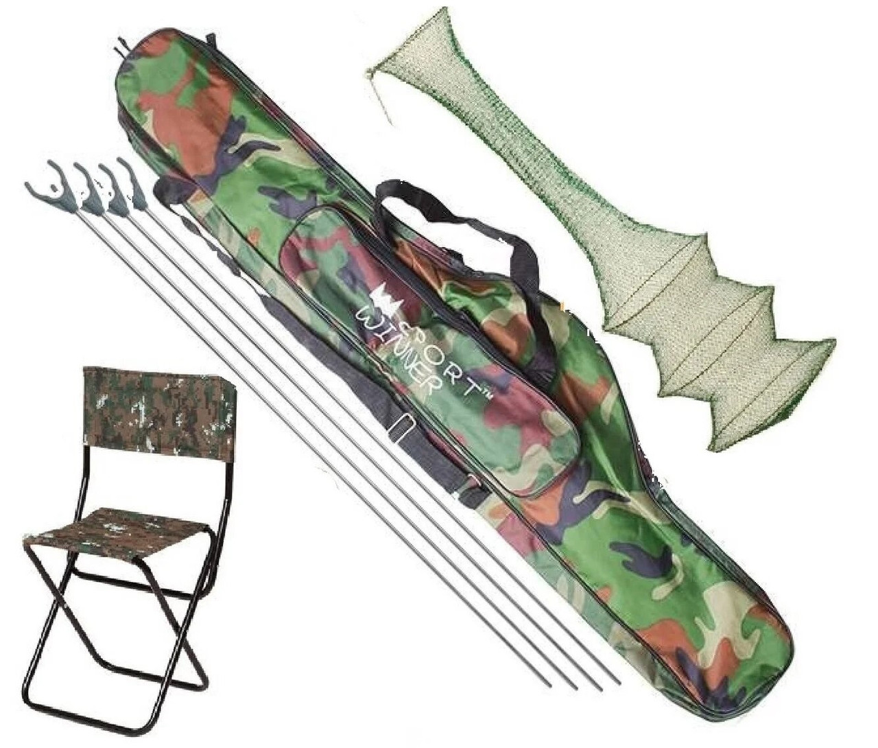 Рибальський набір 4 в 1 Чохол для вудок стілець рибальський + Подарунок!, фото 1