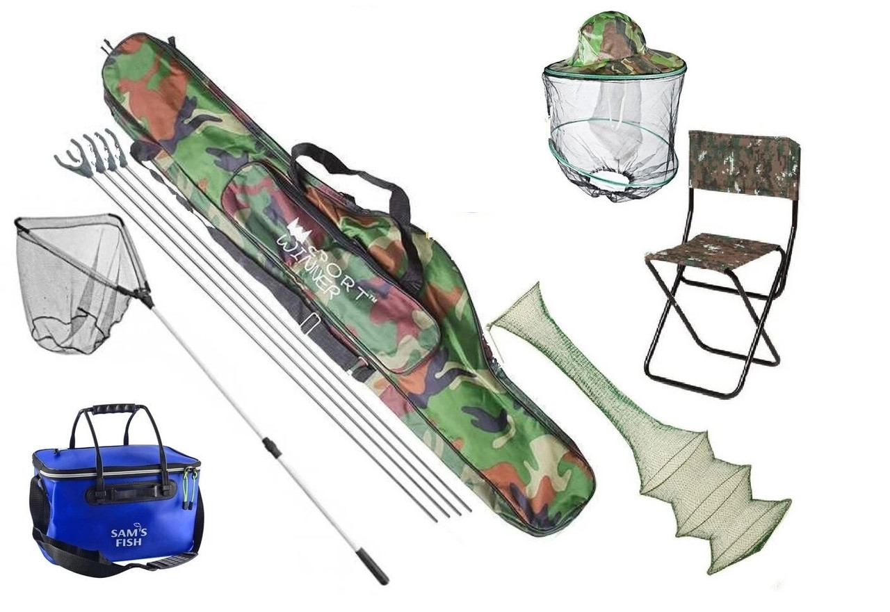 Рибальський набір 7 в 1 Чохол для вудок із котушками + Подарунок!, фото 1