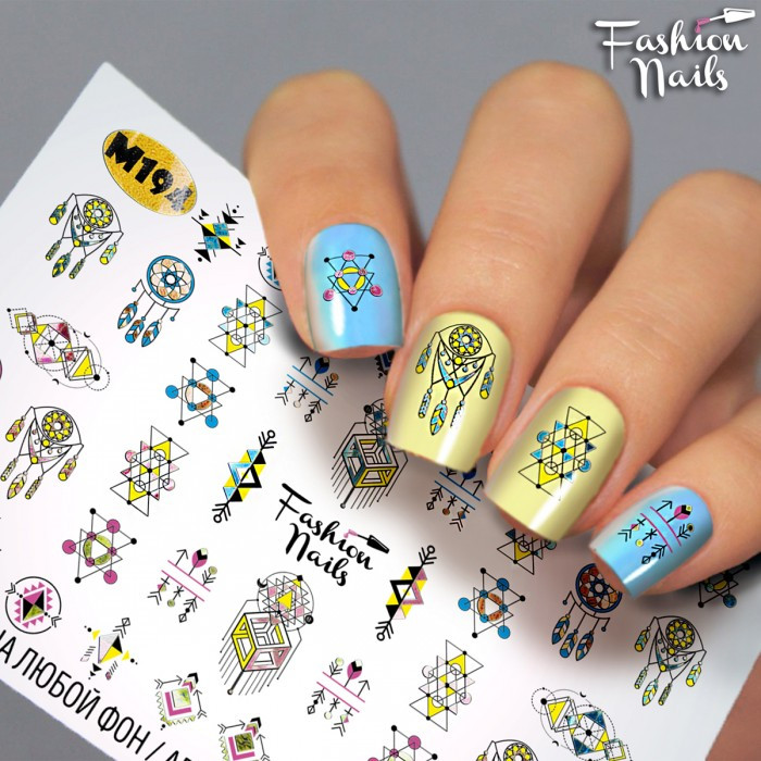Слайдери геометрія - Наклейки на нігті геометрія , абстракція , прикраси арт.M194, фото 1