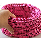 Ретропровід текстильний кручений 2x0.75, deep pink, фото 4