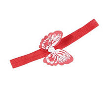 Дитяча пов'язка червоного кольору - метелик 8*5см, окружність 34-50см