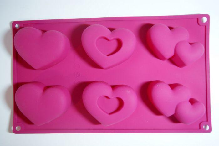 Силіконова форма для випічки три Серця 29х17х3см
