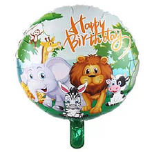 Повітряна куля з днем народження тварини в джунглях сафарі зоопарк ферма