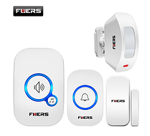 Fuers M557 Бездротовий дзвінок + кнопка + датчик руху + сигналізація
