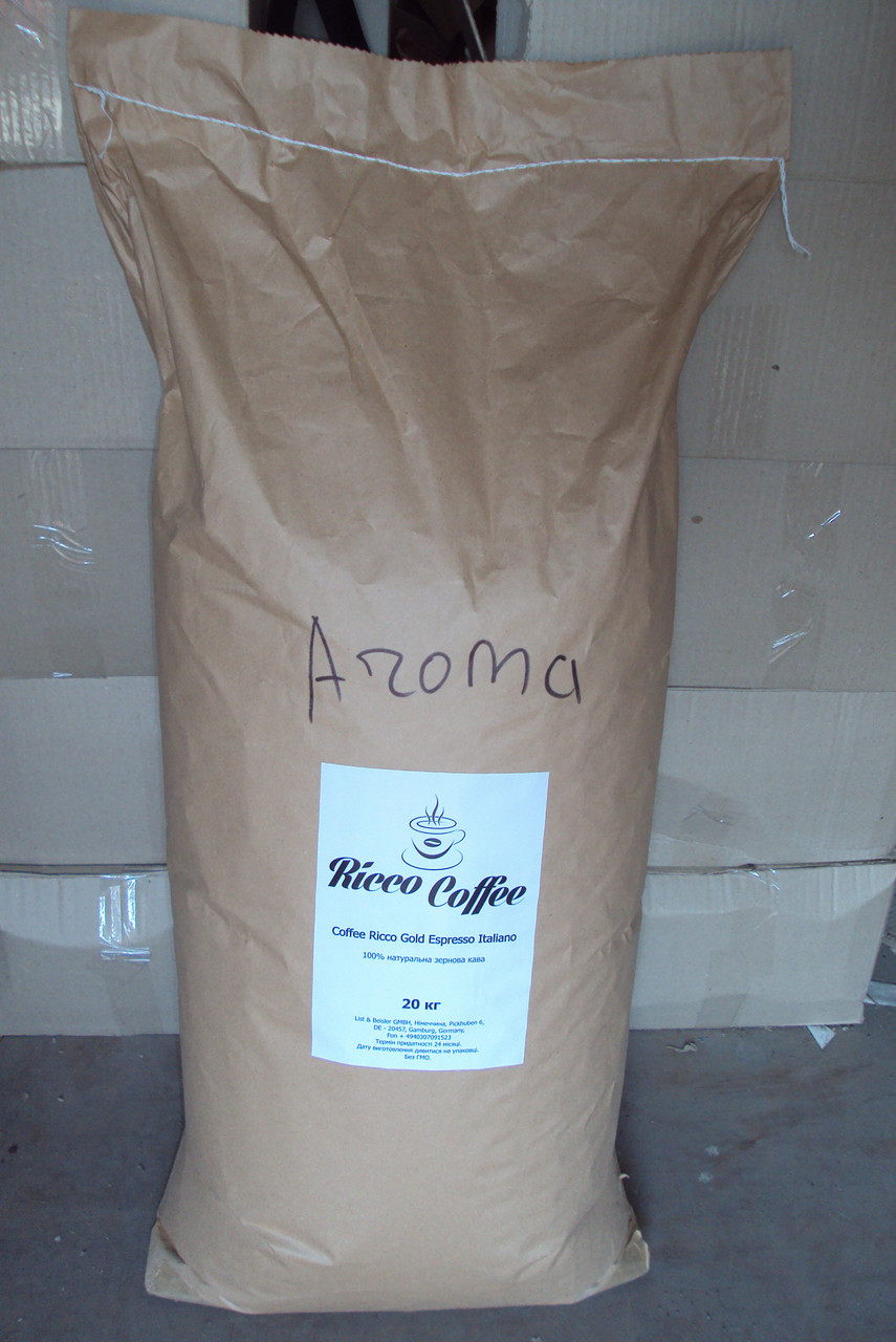 Зернова кава Ricco Coffee Gold Espresso Italiano 20 кілограмів мішок