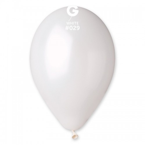 Латексна кулька металік білий 10 "/ 29 / 26 см White Gemar