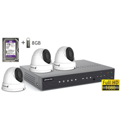 Комплект відеоспостереження BALTER KIT 2MP 3Dome (3 купольна камера)