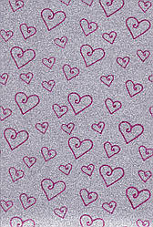 Фоамиран з глітером А4 Сердечка 2 мм. 10516