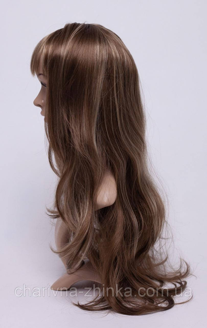 Парик женский длинный волнистый из искусственных волос с челкой, палитра цветов - фото 2 - id-p1114598748