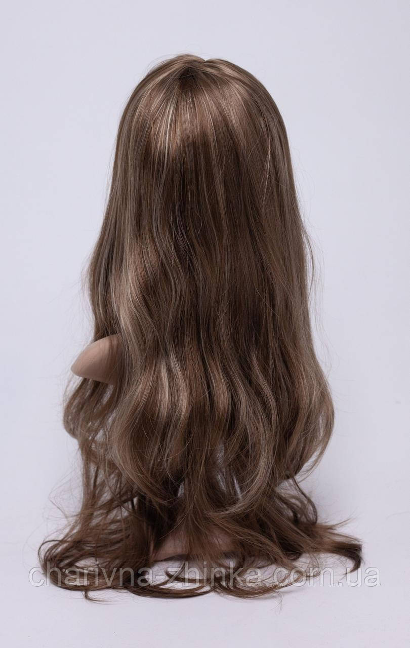 Парик женский длинный волнистый из искусственных волос с челкой, палитра цветов - фото 3 - id-p1114598748