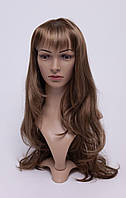 Парик женский длинный волнистый из искусственных волос с челкой, палитра цветов