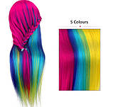 Голова для зачісок для дітей із кольоровим волоссям Rainbow, фото 3