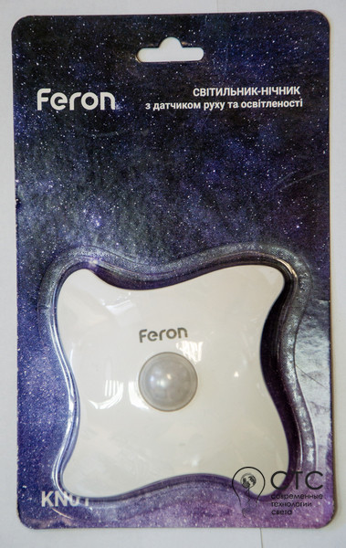 Світильник нічник із датчиком освітленості та руху Feron KN01