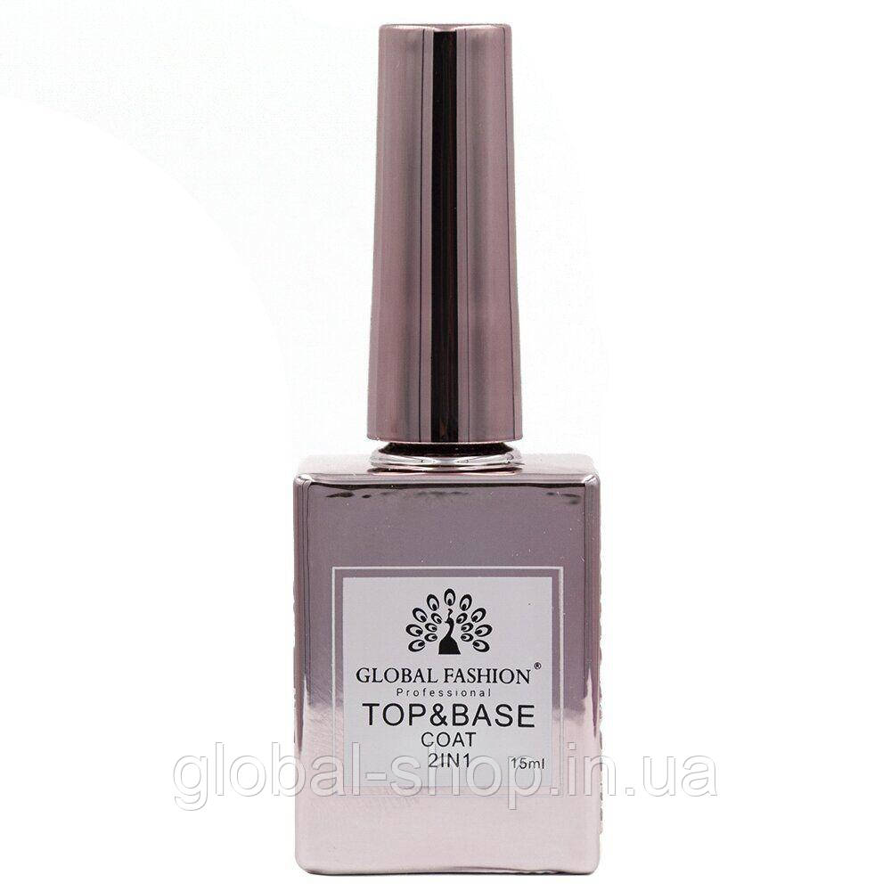 База + Топ для нігтів Global Fashion 15 мл Top-Base Coat 2 in 1