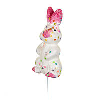 Декор на палочке "Кролик с розовыми ушками" 7 см, в упаковке 3шт.(8108-032)
