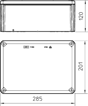 Розподільна коробка Т350 IP66, 285х201х120мм, ударостійка, ультрафіолетостійка, фото 2