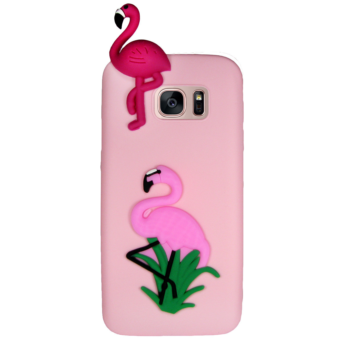 Чехол Cartoon 3D Case для Samsung G935 Galaxy S7 Edge Фламинго