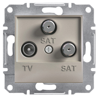 Розетка TV-SAT-SAT 1 dB концевая Бронза Asfora, EPH3600169