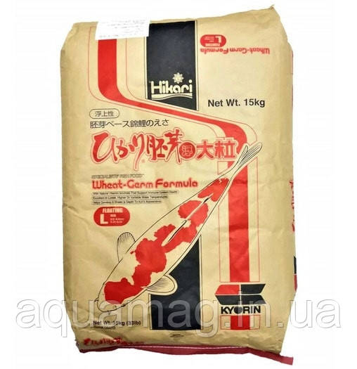 Корм для коропів кой Hikari Wheat-Germ Sinking тоне 15 kg (для низьких температур, корм для ставкових риб)