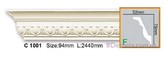 Карниз поліуретановий з орнаментом Gaudi Decor C 1001