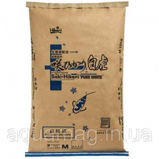 Корм для коропів кой Saki-Hikari Pure White 15 kg (для ідеального Shiroji (білого кольору), корм для ставкових риб
