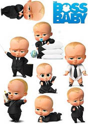 Вафельна картинка для торта "Бос молокосос. Boss baby", прямокутна, (аркуш А4) 2