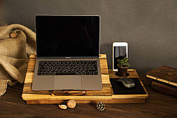 Охолоджуюча персоналізована дерев'яна підставка під ноутбук макбук телефон планшет