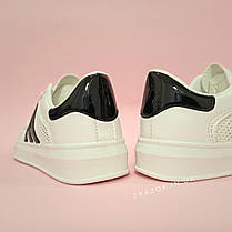 Кросівки білі сітка жіночі в стилі adidas superstar Stan smith адідас літні кеди еко шкіряні, фото 3