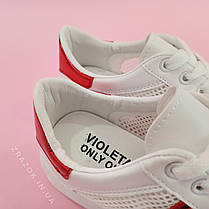 Кросівки білі сітка жіночі в стилі adidas superstar Stan smith адідас літні кеди еко шкіряні, фото 3