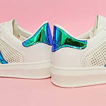 Кросівки білі сітка жіночі в стилі adidas superstar Stan smith адідас літні кеди еко шкіряні хамелеон, фото 2