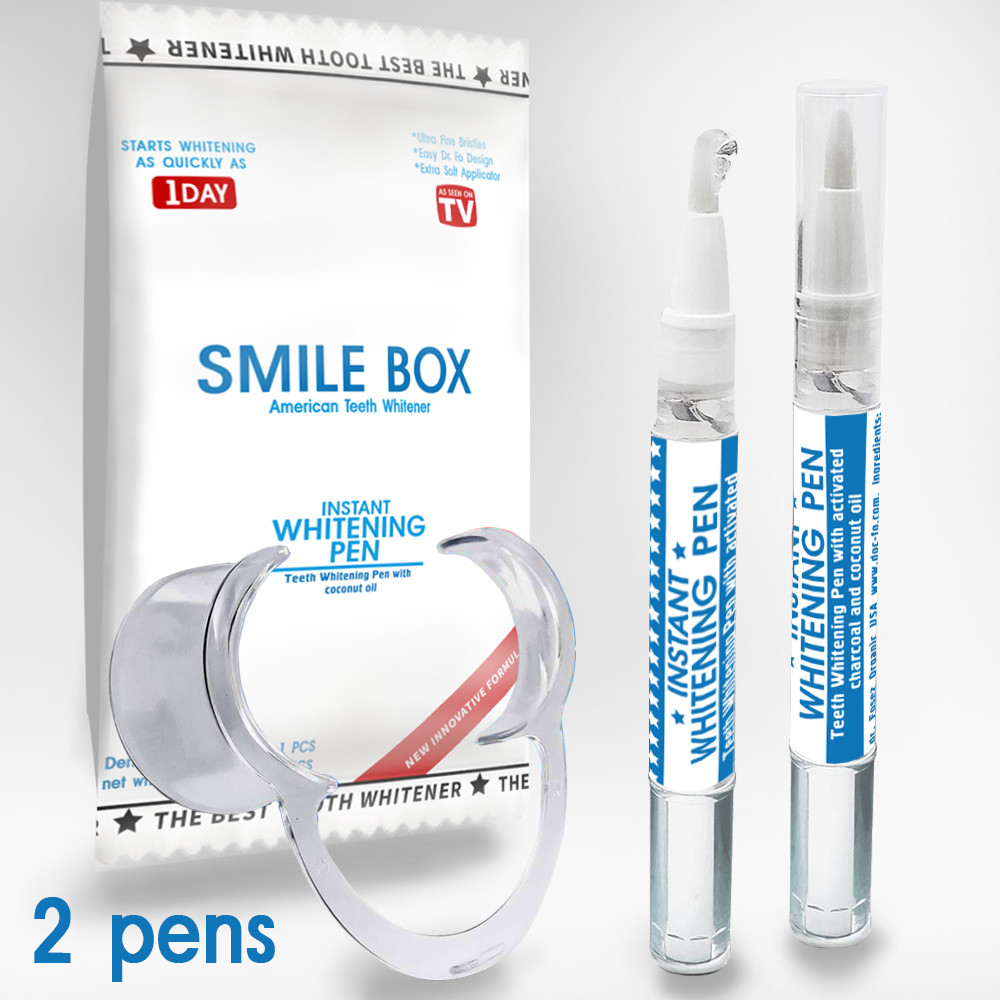 Розширювач і два Олівці для вибілювання зубів Instant Whitening Pen USA З кокосовою оливою 2 шт. в упаковці