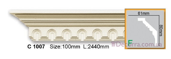 Карниз поліуретановий з орнаментом Gaudi Decor C 1007