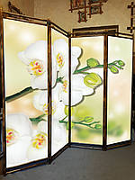 Ширма декоративная интерьерная " Ветка белой орхидеи" 170х200см