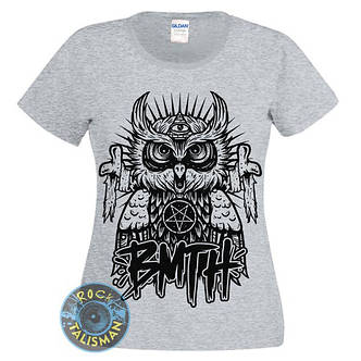 Футболка жіноча BRING ME THE HORIZON Owl сова меланжева, фото 2