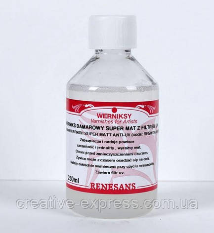 Лак дамарний суперматовий 250мл, Renesans, фото 1