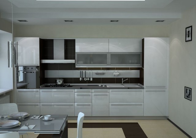 Кухонные гарнитуры с фасадами из МДФ покрытого пластиком - фото 1 - id-p55099