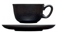 Чашка с блюдцем 280 мл, Черная (Pro Ceramics) Черный-бархат